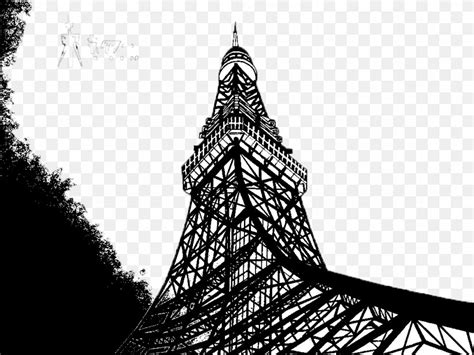 東京タワー イラスト 白黒